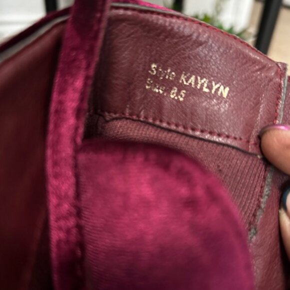 YOKI Kaylan cranberry velvety heeled boots, size 8.5 - Picture 6 of 9